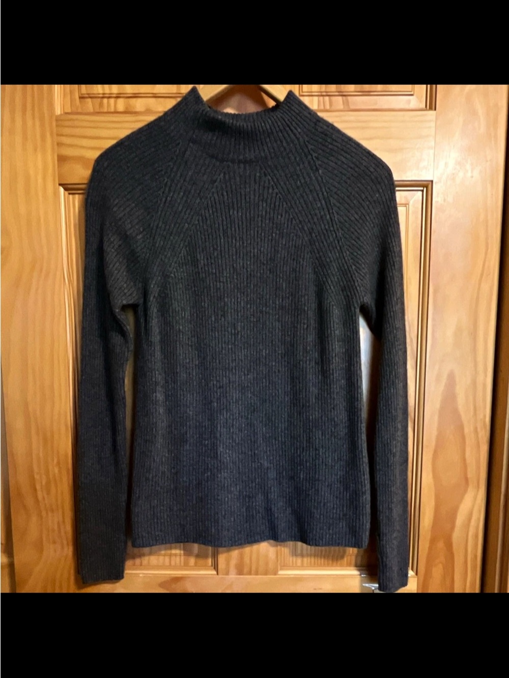Erdos 100% Pure Cashmere Women's Ribbed Mock-Turtleneck Sweater - Charcoal S